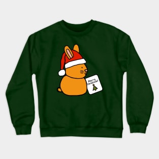 Cute Bunny Says Merry Christmas Crewneck Sweatshirt